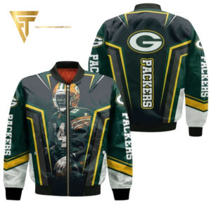 Sterling Sharpe 24 Green Bay Packers Full Print Bomber Jacket