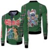 Stitch Christmas A Kiss From Lilo Relaxing Fairy Lights Green 3D Designed Allover Gift For Stitch Fans Christmas Fans Bomber Jacket