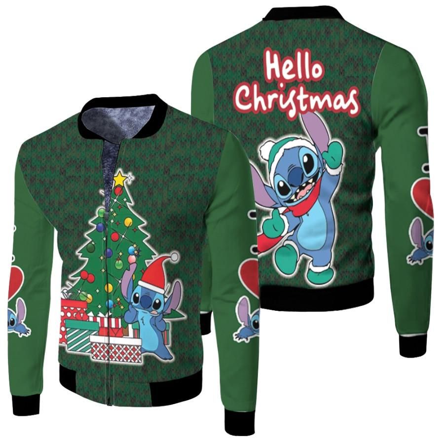 Stitch Christmas Hello Christmas Gift Fairy Lights Tree Green 3D Designed Allover Gift For Stitch Fans Christmas Fans Bomber Jacket Stitch Christmas Hello Christmas Gift Fairy Lights Tree Green 3D Designed Allover Gift For Stitch Fans Christmas Fans Bomber Jacket