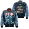 Stitch Christmas We Wish You A Merry Christmas Hohoho Black 3D Designed Allover Gift For Stitch Fans Christmas Fans Bomber Jacket