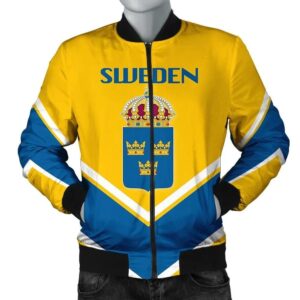 Sweden Coat Of Arms Men Bomber Jacket Lucian Style J5W Bomber Jacket