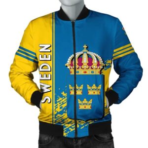 Sweden Coat Of Arms Men Bomber Jacket  Quarter Style J71 Bomber Jacket