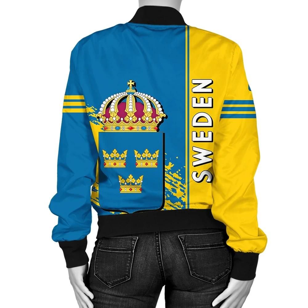 Sweden-Coat-Of-Arms-Women-Bomber-Jacket-Quarter-Style-J71-Bomber-Jacket-1