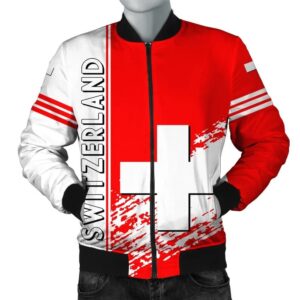 Switzerland Coat Of Arms Men Bomber Jacket  Quarter Style J71 Bomber Jacket