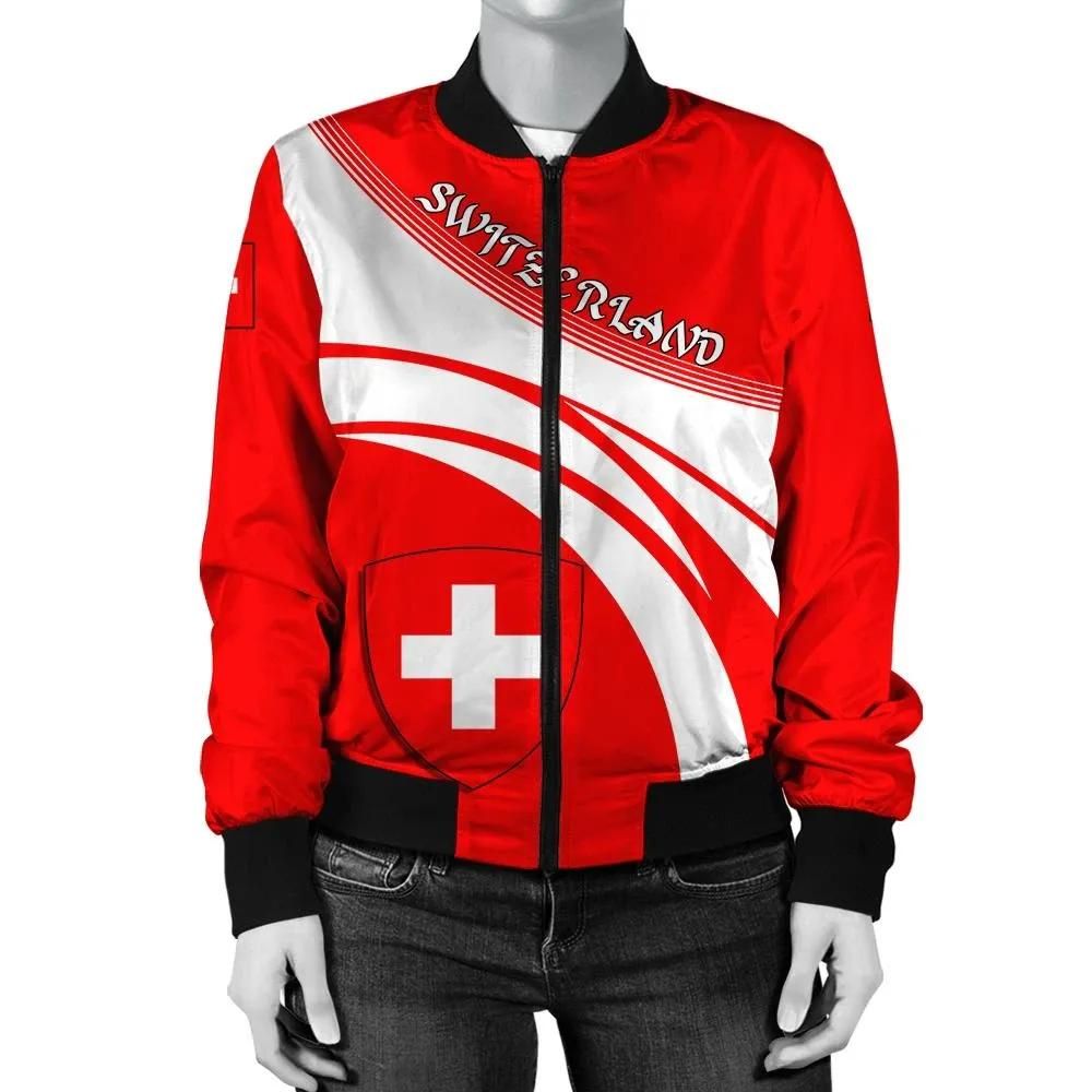 Switzerland Coat Of Arms Women Bomber Jacket Cricket Bomber Jacket Switzerland Coat Of Arms Women Bomber Jacket Cricket Bomber Jacket