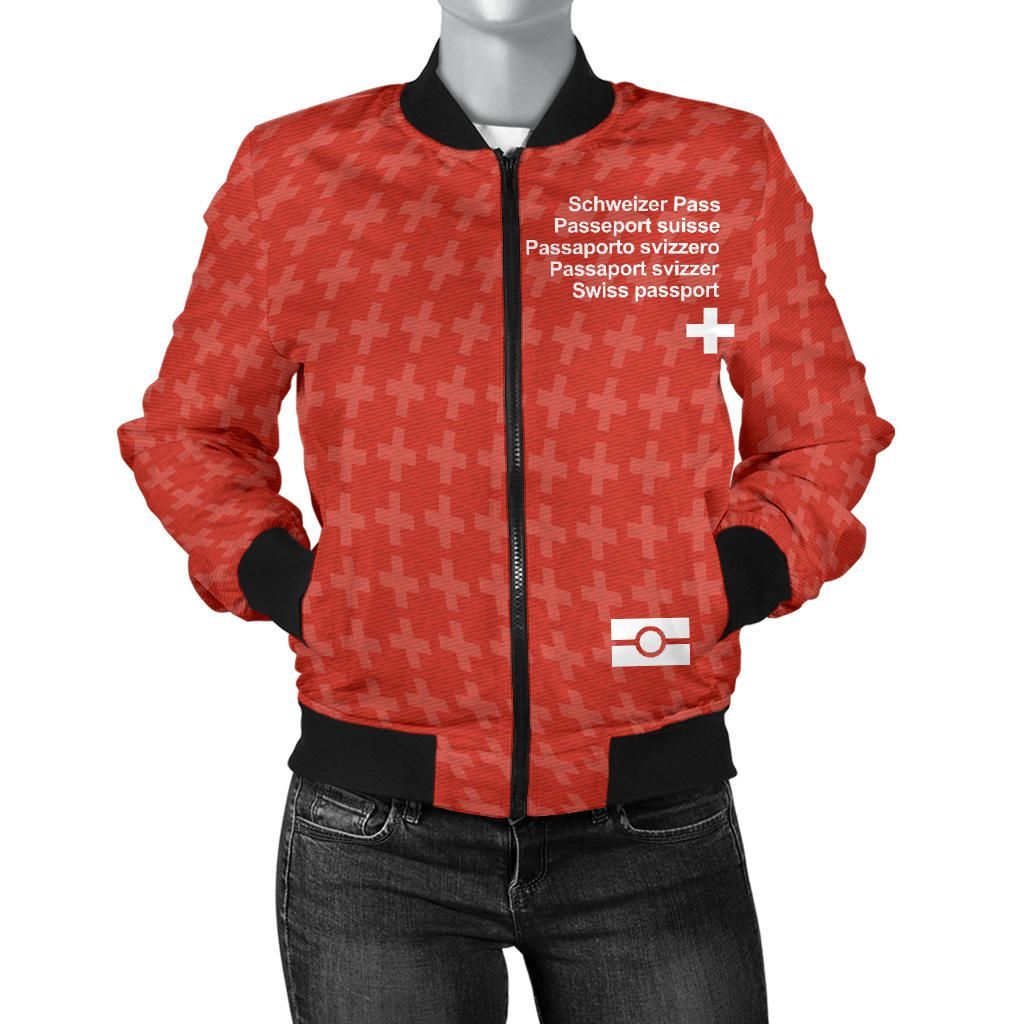 Switzerland Passport Women's Bomber Jacket - BN09 Bomber Jacket Switzerland Passport Women's Bomber Jacket - BN09 Bomber Jacket