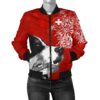 Switzerland Women's Bomber Jacket Bernese Mountain Dog and Edelweiss A7 Bomber Jacket