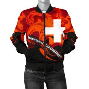 Switzerland Women's Bomber Jacket - Flame of Switzerland - BN15 Bomber Jacket