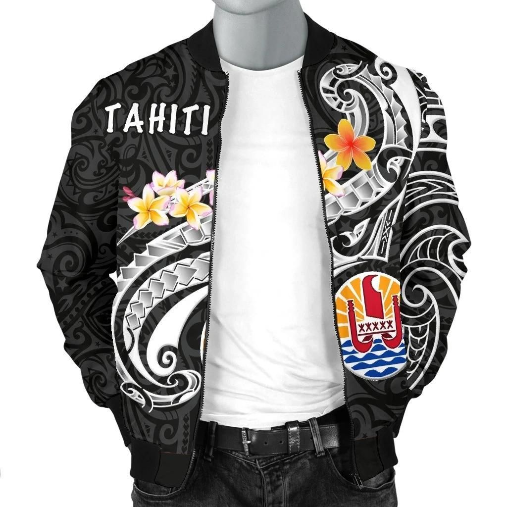 Tahiti-Mens-Bomber-Jacket-Tahiti-Seal-Polynesian-Patterns-Plumeria-Black-BN25-Bomber-Jacket-2
