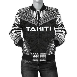 Tahiti Polynesian Chief Women'S Bomber Jacket - Black Version - Bn10 Bomber Jacket