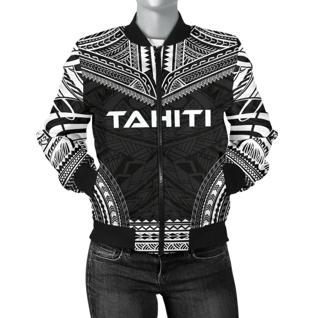 Tahiti Polynesian Chief Women'S Bomber Jacket - Black Version - Bn10 Bomber Jacket Tahiti Polynesian Chief Women'S Bomber Jacket - Black Version - Bn10 Bomber Jacket