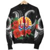 Tahiti Polynesian Men Bomber Jacket - Hibiscus Coat of Arm Black - BN11 Bomber Jacket