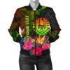 Tahiti Polynesian Personalised Women's Bomber Jacket -  Hibiscus and Banana Leaves - BN15 Bomber Jacket