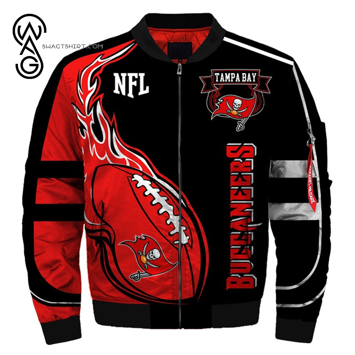 Tampa Bay Buccaneers Ball All Over Printed Bomber Jacket Tampa Bay Buccaneers Ball All Over Printed Bomber Jacket