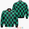 Tanjiro Kamado Pattern Demon Slayer Anime Cosplay Costume Bomber Jacket