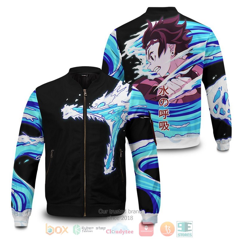 Tanjiro Water Style Bomber Jacket 2 Tanjiro Water Style Bomber Jacket 2