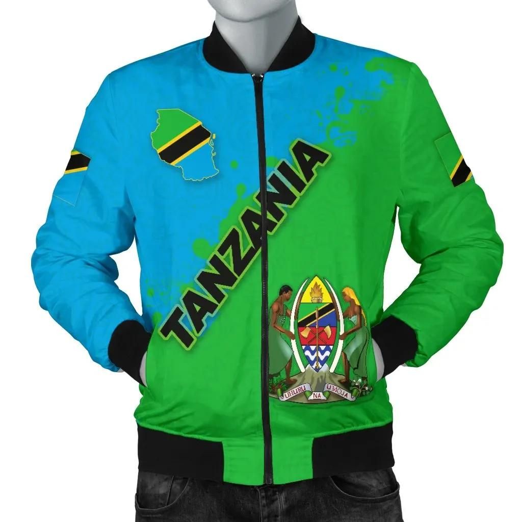 Tanzania Men Bomber Jacket Uhuru na Umoja Version K12 Bomber Jacket Tanzania Men Bomber Jacket Uhuru na Umoja Version K12 Bomber Jacket