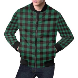 Tartan Scottish Green Plaids Mens Bomber Jacket