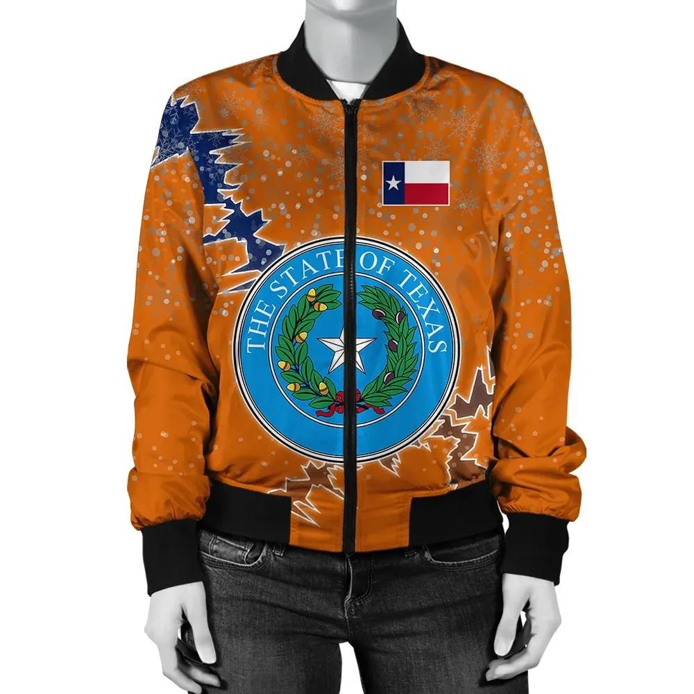 Texas Christmas Coat Of Arms Women Bomber Jacket X Style J78 Bomber Jacket Texas Christmas Coat Of Arms Women Bomber Jacket X Style J78 Bomber Jacket