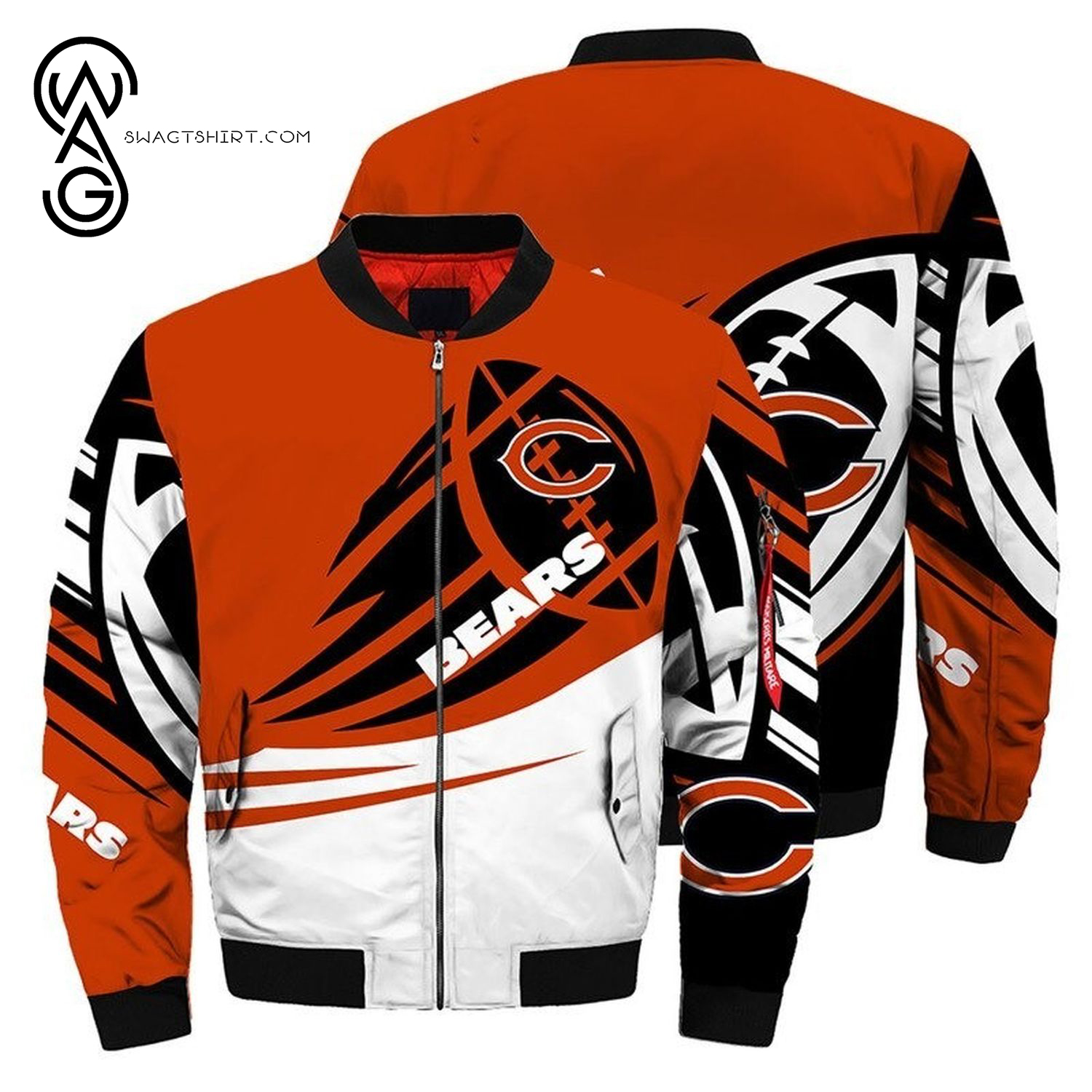 The Chicago Bears All Over Printed Bomber Jacket The Chicago Bears All Over Printed Bomber Jacket