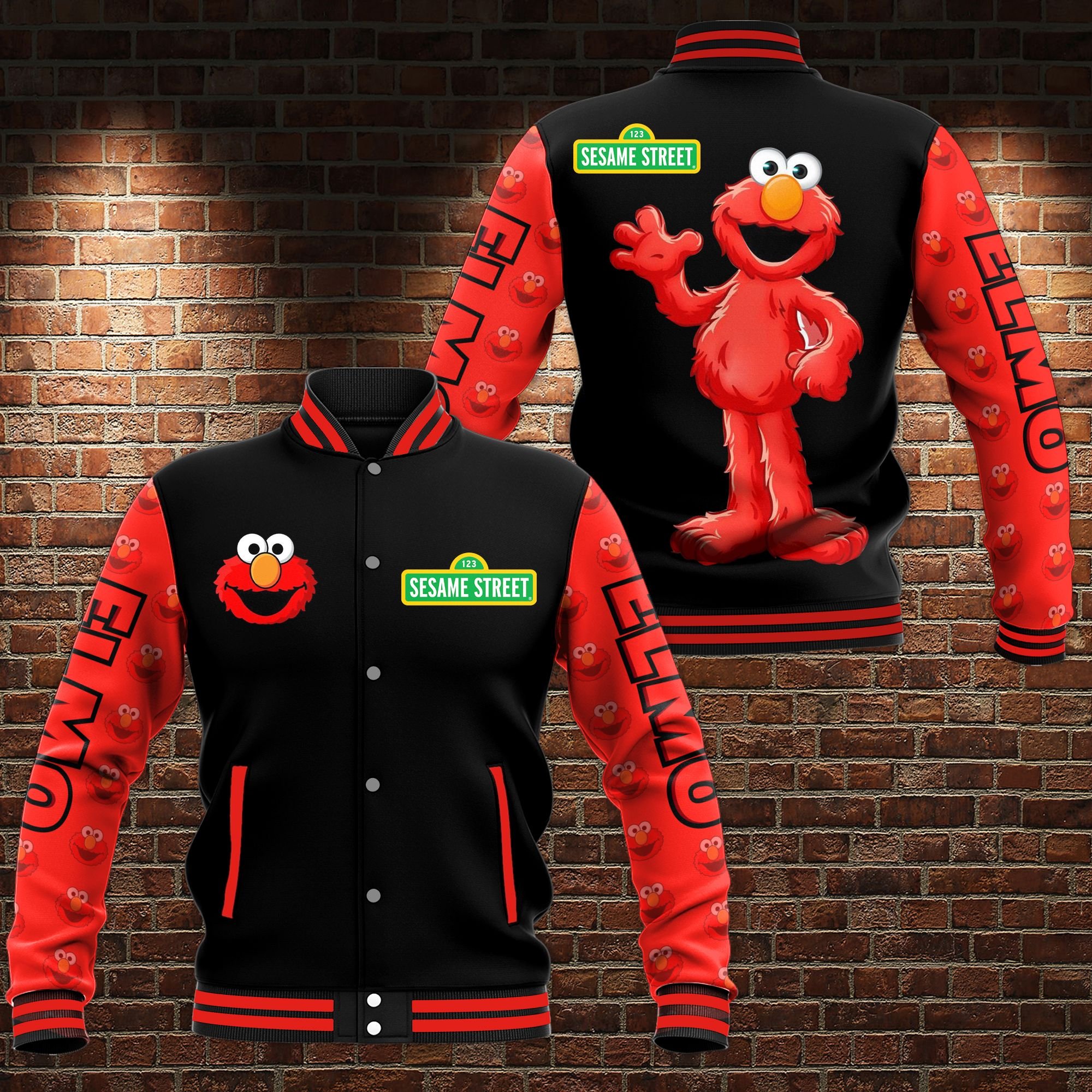 The Muppets Sesame Street 3D Bomber Jacket The Muppets Sesame Street 3D Bomber Jacket