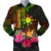 The Philippines Polynesian Men's Bomber Jacket - Hibiscus and Banana Leaves - BN15 Bomber Jacket