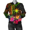 The Philippines Polynesian Women's Bomber Jacket - Hibiscus and Banana Leaves - BN15 Bomber Jacket