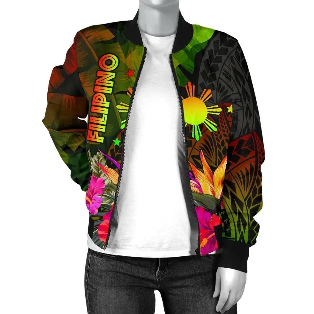 The-Philippines-Polynesian-Womens-Bomber-Jacket-Hibiscus-and-Banana-Leaves-BN15-Bomber-Jacket-2