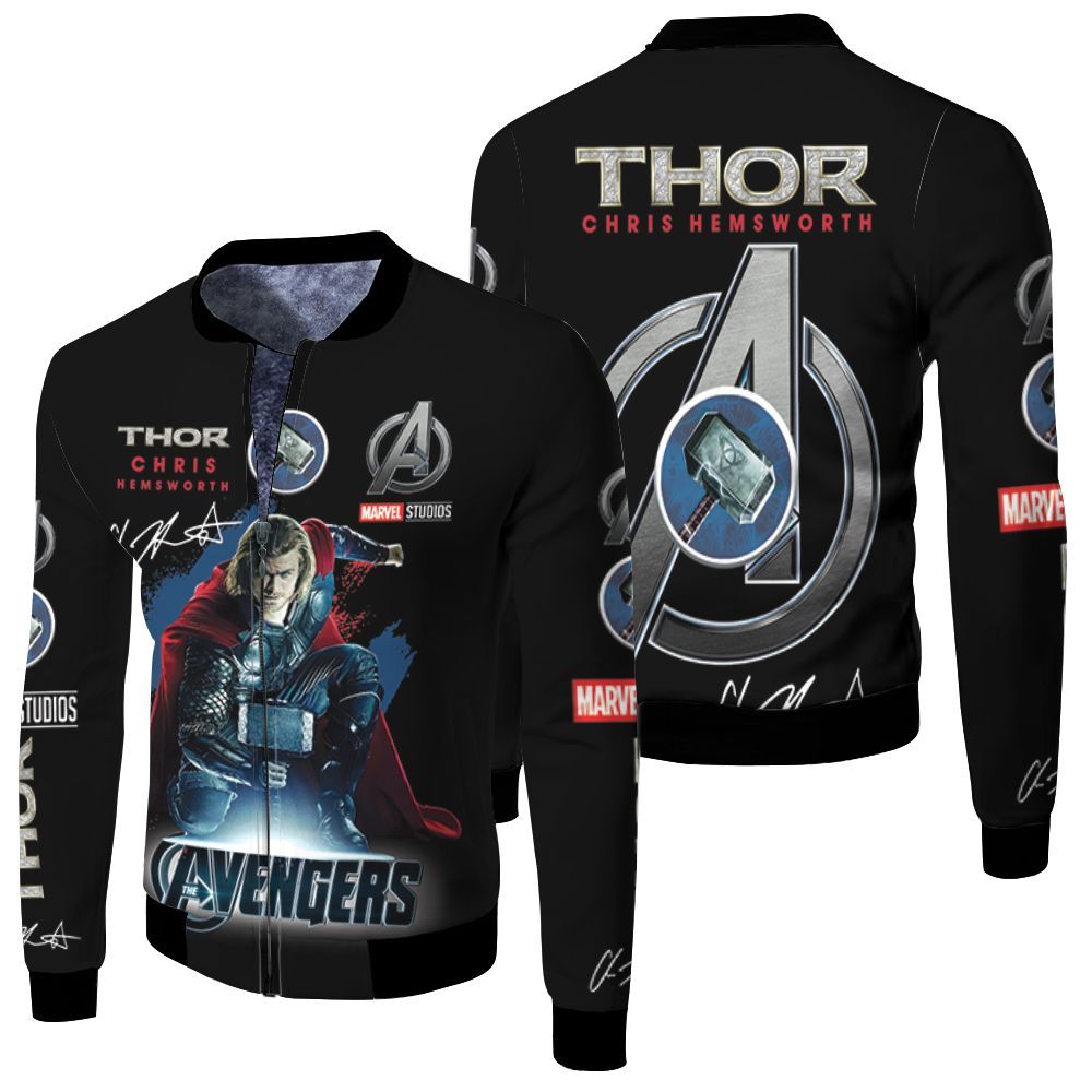 Thor Chris Hemsworth Studios Avengers Signed For Fan 3D Bomber Jacket Thor Chris Hemsworth Studios Avengers Signed For Fan 3D Bomber Jacket