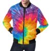 Tie Dye Pattern Print Mens Bomber Jacket