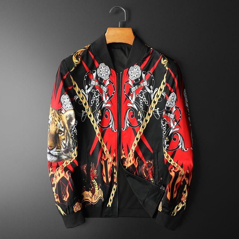 Tiger Floral Punk Style Bomber Jacket Tiger Floral Punk Style Bomber Jacket