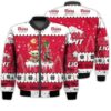 Tis The Season Christmas 2022 Baby Yoda Groot Santa Claus Deer Unisex Gift Coors Light Beers 3D Bomber Jacket
