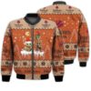 Tis The Season Christmas 2022 Baby Yoda Groot Santa Claus Deer Unisex Gift Four Roses Whiskey 3D Bomber Jacket