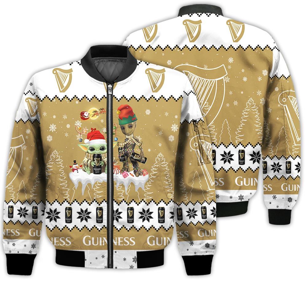 Tis The Season Christmas 2022 Baby Yoda Groot Santa Claus Deer Unisex Gift Guinness Beers 3D Bomber Jacket Tis The Season Christmas 2022 Baby Yoda Groot Santa Claus Deer Unisex Gift Guinness Beers 3D Bomber Jacket