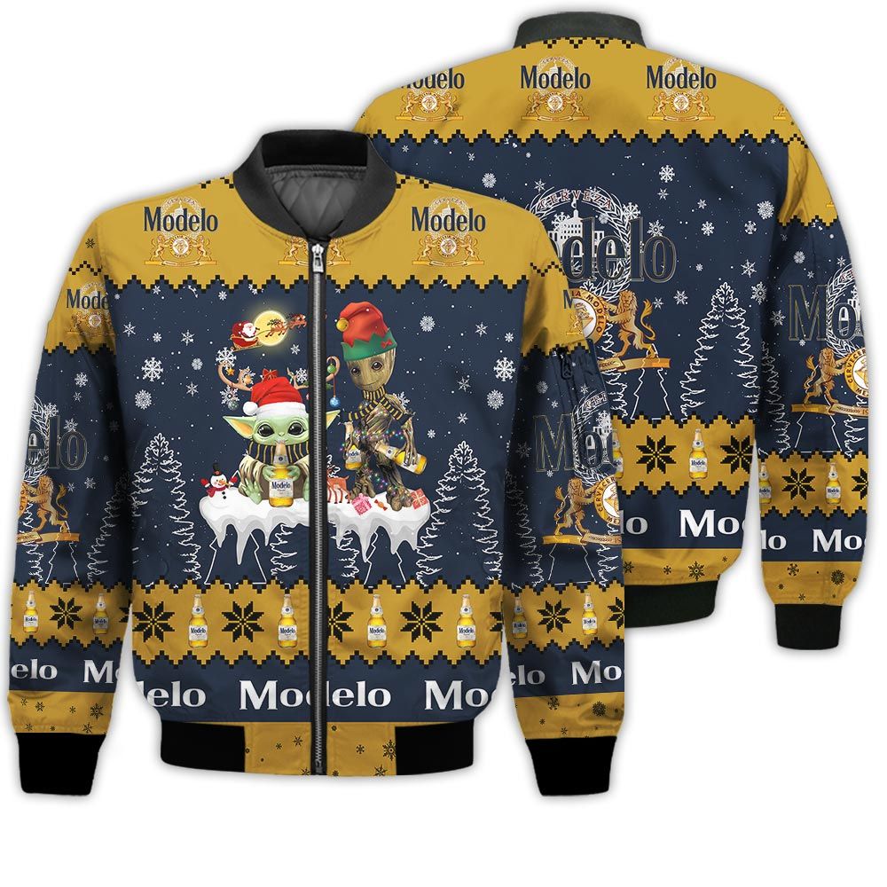 Tis The Season Christmas 2022 Baby Yoda Groot Santa Claus Deer Unisex Gift Modelo Beers 3D Bomber Jacket Tis The Season Christmas 2022 Baby Yoda Groot Santa Claus Deer Unisex Gift Modelo Beers 3D Bomber Jacket