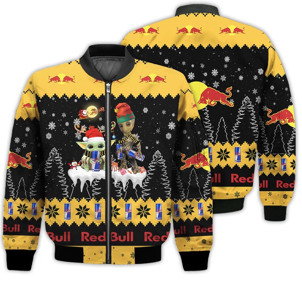 Tis The Season Christmas 2022 Baby Yoda Groot Santa Claus Deer Unisex Gift Redbull Soft Drink 3D Bomber Jacket Tis The Season Christmas 2022 Baby Yoda Groot Santa Claus Deer Unisex Gift Redbull Soft Drink 3D Bomber Jacket