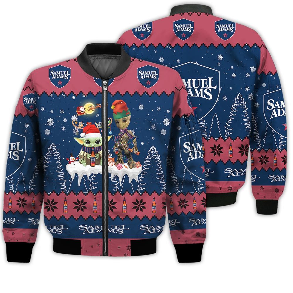 Tis The Season Christmas 2022 Baby Yoda Groot Santa Claus Deer Unisex Gift Samuel Adams Beers 3D Bomber Jacket Tis The Season Christmas 2022 Baby Yoda Groot Santa Claus Deer Unisex Gift Samuel Adams Beers 3D Bomber Jacket