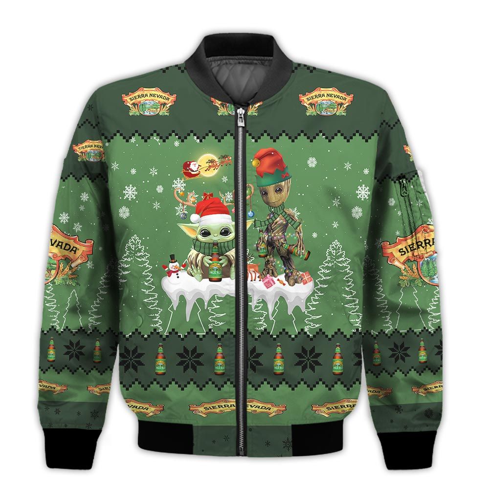 Tis-The-Season-Christmas-2022-Baby-Yoda-Groot-Santa-Claus-Deer-Unisex-Gift-Sierra-Nevada-Beers-3D-Bomber-Jacket-1