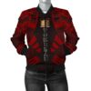 Tokelau Women Bomber Jacket - Polynesian Tattoo Red - BN0110 Bomber Jacket