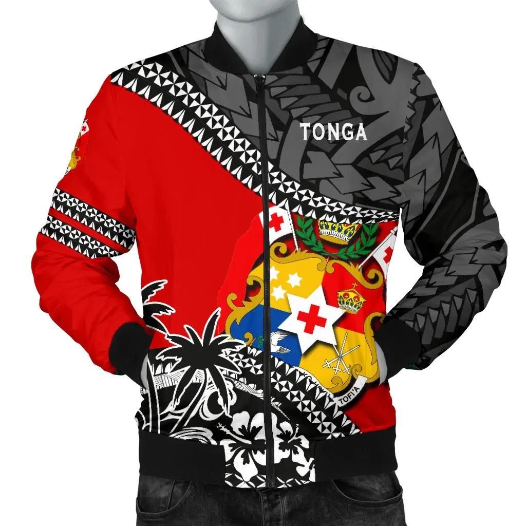 Tonga Men's Bomber Jacket Polynesian Style Fall In The Wave K7 Bomber Jacket Tonga Men's Bomber Jacket Polynesian Style Fall In The Wave K7 Bomber Jacket