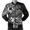 Tonga Men's Bomber Jacket - White Shark Polynesian Tattoo - BN18 Bomber Jacket