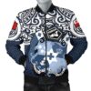 Tonga Polynesian Bomber Jacket (Men) - Tongan Pride (Blue) - BN15 Bomber Jacket