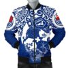 Tonga Polynesian Bomber Jacket (Men) - Tongan Pride (Bright Blue) - BN15 Bomber Jacket