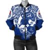 Tonga Polynesian Bomber Jacket (Women) - Tongan Pride (Bright Blue) - BN15 Bomber Jacket