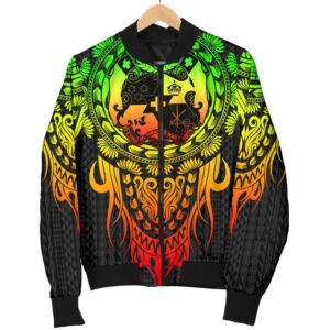 Tonga Polynesian Men's Bomber Jacket - Tattoo Pattern With Seal Reggae - BN12 Bomber Jacket