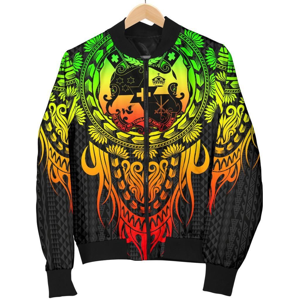 Tonga Polynesian Men's Bomber Jacket - Tattoo Pattern With Seal Reggae - BN12 Bomber Jacket Tonga Polynesian Men's Bomber Jacket - Tattoo Pattern With Seal Reggae - BN12 Bomber Jacket