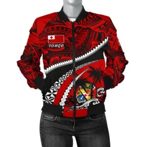 Tonga Polynesian Shark Tattoo Women's Bomber Jacket K4 Bomber Jacket
