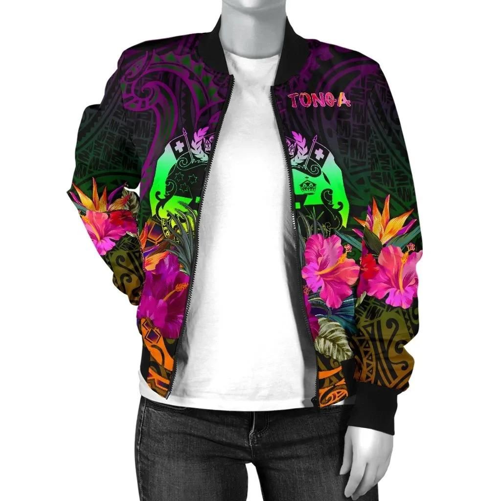 Tonga-Polynesian-Womens-Bomber-Jacket-Summer-Hibiscus-BN15-Bomber-Jacket-2