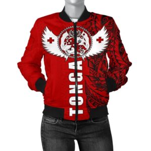Tonga Polynesian Women's Bomber Jacket - Tonga Wings - BN15 Bomber Jacket