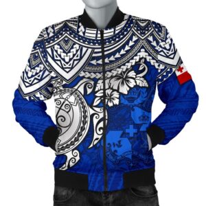 Tonga Polynesian bBomber Jacket (Men) - Blue Turtle - BN15 Bomber Jacket
